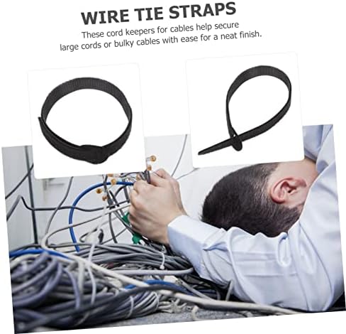 Angueradamente 40 PCs Cordamento de nylon laços para cabos elétricos corda de raiva de corda de corda de cabo de cabo de cabo preto tiras de fios de fio