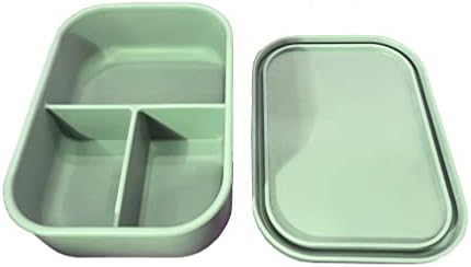 Weeilyam, Olive Green Green 3 Compatemos Silicone Box Bento Box Flexível Projeto à prova de vazamento Recipiente para almoço e refeições em movimento