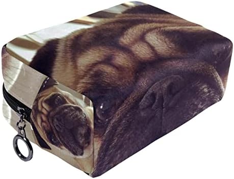 Tbouobt Makeup Bag Zipper Pouch Travel Organizador cosmético para mulheres e meninas, Pug Dog Animal