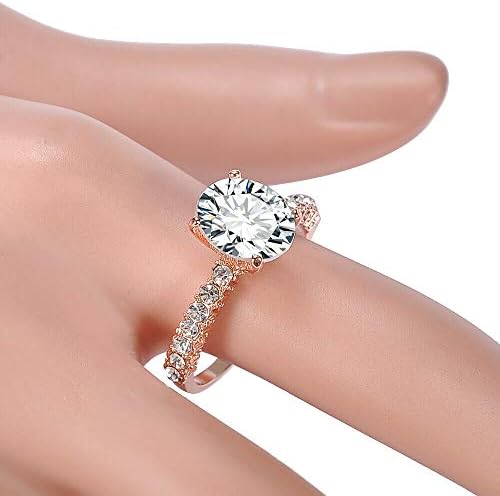 Luxo grande anel de noivado de safira branca oval 925 jóias de casamento prateado SZ 5-9