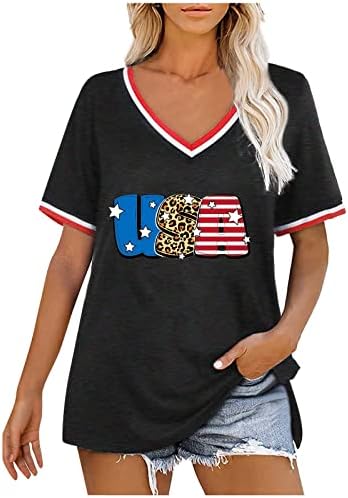 Camisas patrióticas para mulheres American Bandle T-shirt Funny Graphic Tee USA Star Stripes Tops Summer Short Sleeve Tshirts