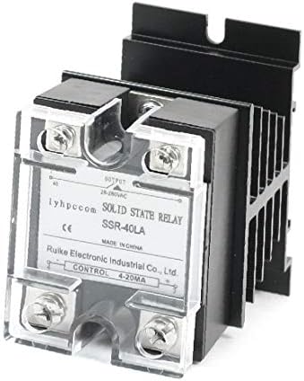 X-Dree 4-20mA para AC 28-280V 40A Relé de estado sólido de dissipação de calor monofásico Black (Relè Allo STATO