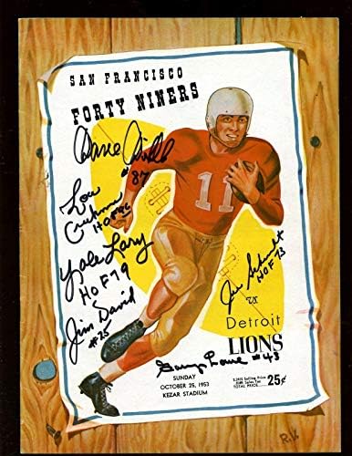 10-25 1953 Programa da NFL Detroit Lions em San Francisco 49'ers 6 Autografos Ex - NFL Programas
