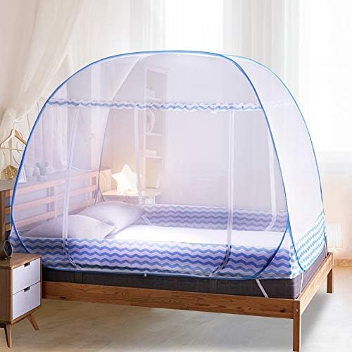 JSANH dobrando as cortinas do dossel de tenda líquida para camas Pop -up Mosquito Tent de tamanho portátil de tamanho de mosquito portátil com fundo para adultos para bebês l80xw72xh62inch