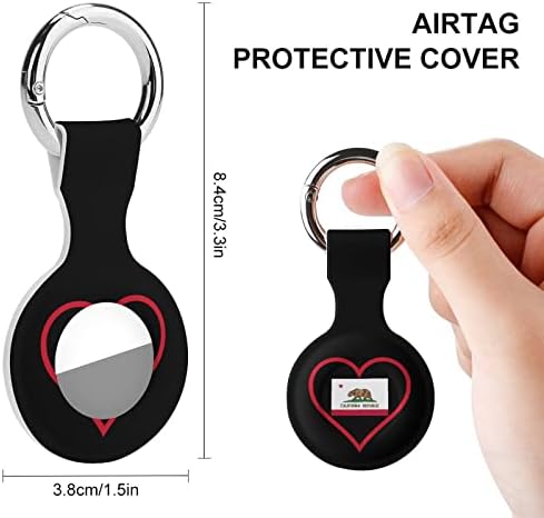 I Love California Red Heart Impred Silicone Case for Airtags com Teclocina de Proteção Tag Tag Finder Accessories Titular