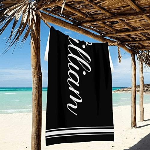 Toalhas de praia personalizadas com nome - toalha de praia preta personalizada - toalhas de praia personalizadas para meninos adultos adultos