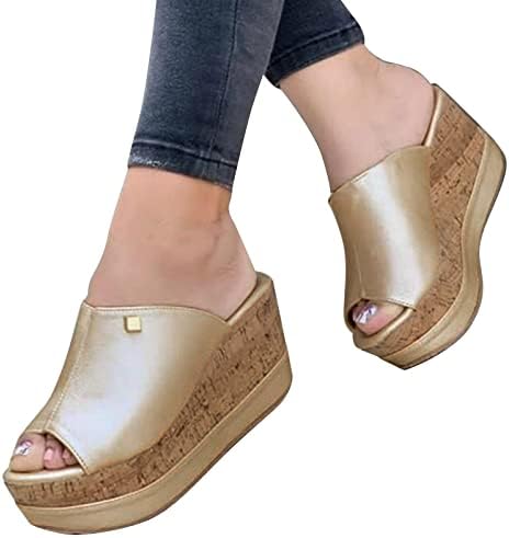 Sandálias Sapatos de senhoras Moda sólida plataforma de verão colorida sandálias de cunha sapatos de coco romano