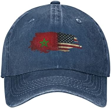 Zusolf USA Marrocos Marroquccan Flag Unissex Baseball Cap