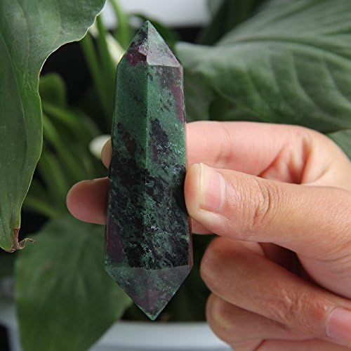 Hongjintian Natural Rock Epidote Reiki Healing Crystal Points/Coluna para Aprox.l3.5inches