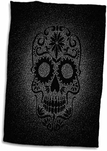 3d Rose Black Trendy Skull of Horror Hand Tootel, 15 x 22, multicolor