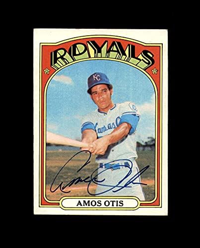 Amos Otis assinou 1972 Topps Kansas City Royals Autograph
