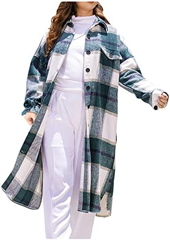 Bassina espessa túnica parka ladie's outono túnicas confortáveis ​​de manga longa leve que sai da lapela gingham engraçada