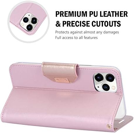 Procase iPhone 11 Pro Max Wallet Case para mulheres meninas, dobrando capa com suporte de pulso para o iPhone 11