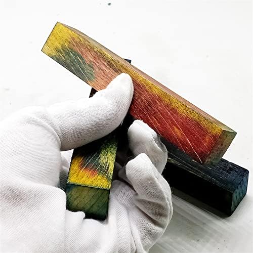 NUPART colorido ondulado estabilizado Faca de madeira maçaneta de madeira haste de lápis Diy 19x19x150mm