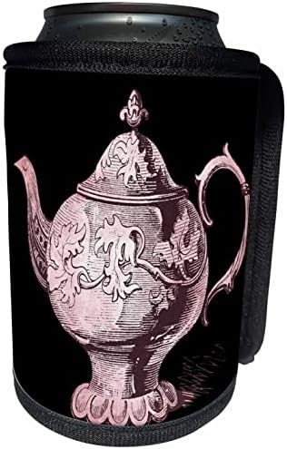 3drose elegante rosa Ilustração de panela de chá vintage - lata mais fria
