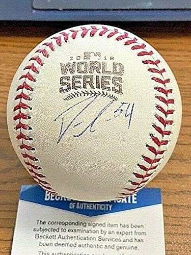 Ryan Merritt assinou autografado o Baseball da World Series ! Índios! Beckett! - bolas de beisebol autografadas