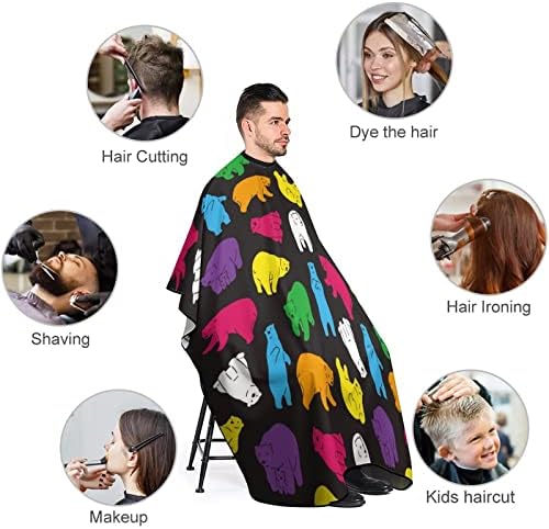 Colorido urso polar barbeiro capa profissional corte de cabelo cabeleireiro de avental capa capa para homens mulheres mulheres