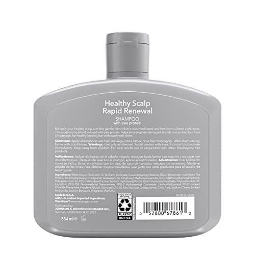 Neutrogena Healthy Scalp Scalp Rapid Renowal Shampoo e Condicionador com proteína de ervilha, Shampoo de Proteção de Danos para