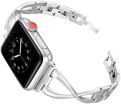 Bandas de segredos compatíveis com banda Apple Watch 38mm 40mm 41mm 42mm 44mm 45mm Iwatch SE Série 8/7/6/5/4/3/2/1/1 mulheres jóias vestidos Acessórios de aço inoxidável