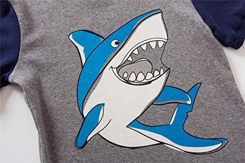 Meninos 2 peças de pijamas curtos tubarão de tubarão Sleepwear Cotton Cotton Dinosaur PJS Summer Kids Roupos 2-7t