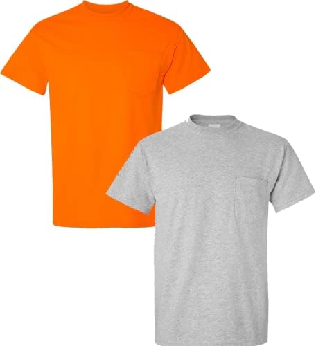 Camisetas de roupas de trabalho para adultos adultos de Gildan com bolso, 2 pacote