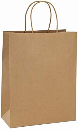 Bagdream 10x5x13 sacos de compras kraft 100pcs sacos de papel marrom sacos de papel, sacos de mercadorias, sacos de varejo,