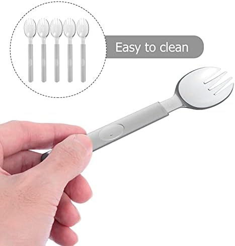 Conjunto de talheres do doitool 100pcs plástico descartável sporks Kid Safe 2 em 1 utensílios de utensílios para piqueniques de almoço escolar para eventos atendidos para eventos e utensílios de plástico infantis