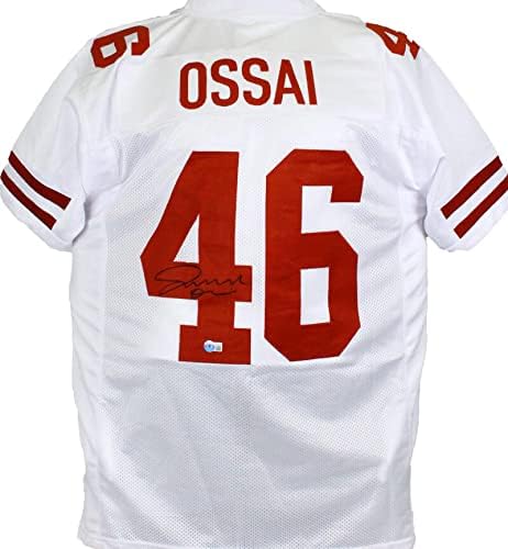 Joseph Ossai autografou White College Style Jersey-Beckett W Hologram Black