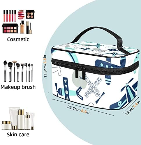 Padrão de plano de desenho animado Bolsa cosmética Bolsa de maquiagem portátil para mulheres e meninas para mulheres e meninas