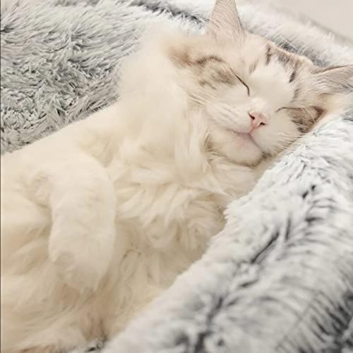 Zboro inverno 2 em 1 cama de gato redondo a cama de estimação quente casa de estimação longa cama de cachorro quente saco