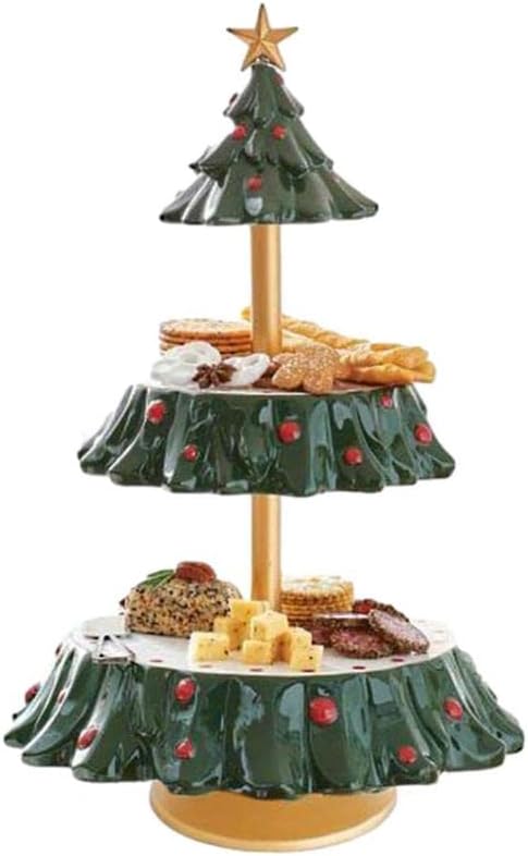 Eesll Rack de sobremesas 2 Tree de Natal Treça Display Stand Cup Toçador Decorações de mesa de natal