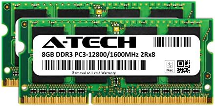 A-Tech for Apple 16GB Kit DDR3 1600MHz PC3-12800 204 pinos Sodimm MacBook Pro, IMAC Memory Ram Upgrade