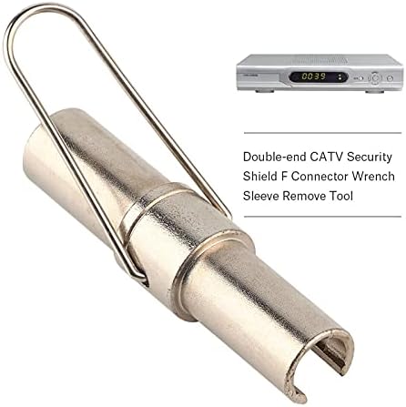Archuu DoubleEnd CATV Security Shield F Inscreção da chave do conector Remova a ferramenta para cabo coaxial RG6 RG59 RG11 para videocassetes, DVDs, TVs