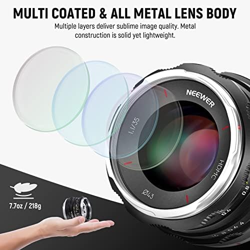 Neewer 35mm F1.1 APS-C Manual de abertura grande lente Focus Prime Compatível com câmeras Sony E Mount A7iii A7 A7S A7R II A7S II A9