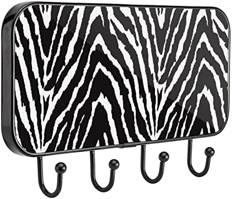 Ganchos adesivos ganchos de parede pesados ​​para pendurar, padrão de zebra branca preta, ganchos de toalha de banheiro ganchos de cozinha