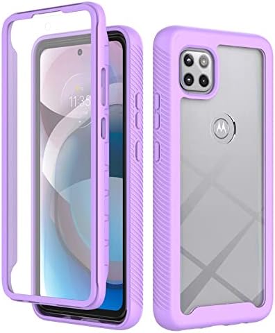 Capa de capa de telefone Caso de proteção completo compatível com Moto One 5G ACE Hard PC+Soft Silicone TPU 3in1 Tampa de telefone