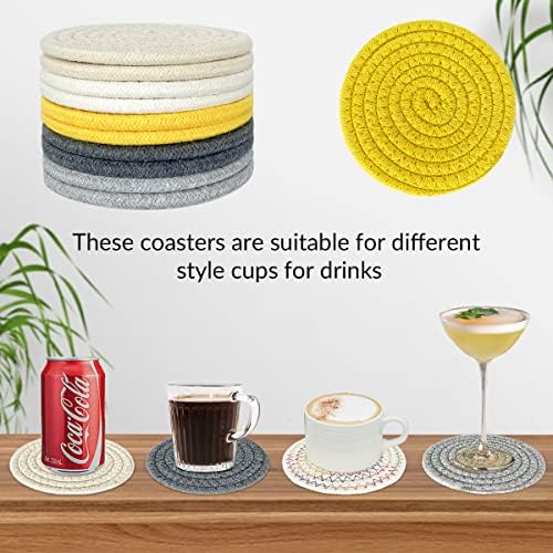 Coasters para bebidas absorventes ， Conjunto de montanhas -russas artesanais de 10pcs, montanhas -russas para mesa de café