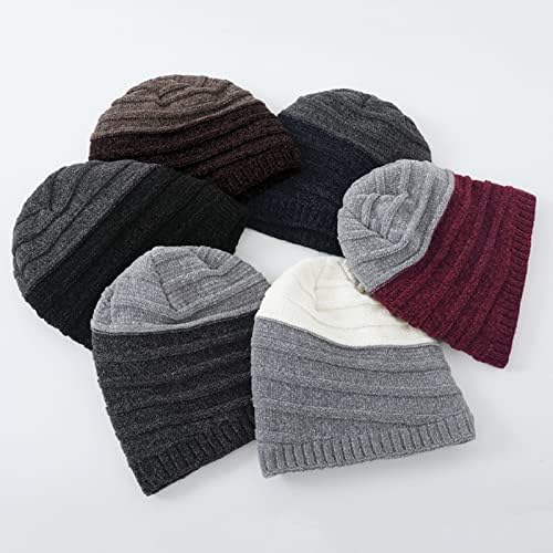 Chapéu de malha para mulheres lã de lã fofa elegante Pensando chap de neve manguitada chapas de chapéus ao ar livre para clima frio