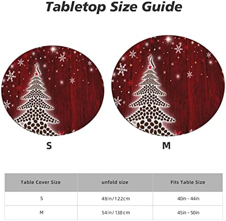 Tolera de mesa redonda Feliz Natal árvore de neve Elastic Elastic impermeável Tabela de pano de pano de pano Decoração Tampa