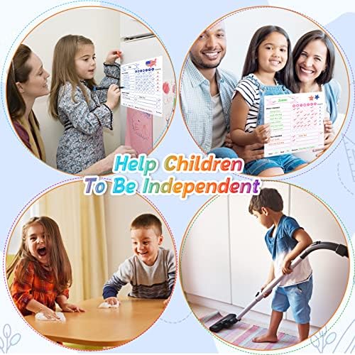 Gráfico de tarefas magnéticas para crianças, 3 PCs Apagação a seco Gráficos de comportamento e 1 placa de menu e 6 marcadores coloridos