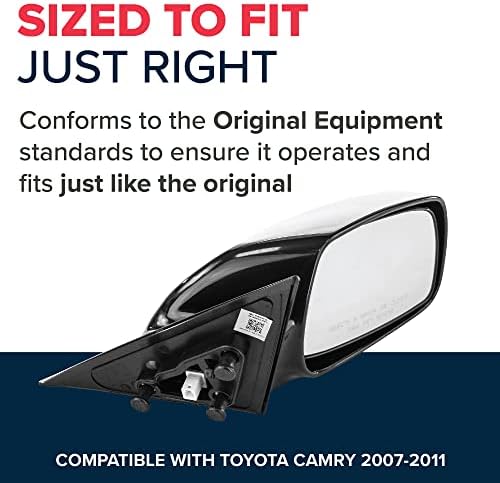 Espelho lateral de passageiro direto direto e confiável para a Toyota Camry não pintada porta não-aquecida porta externa