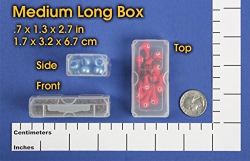 DOTBOX Caixa longa média - 12 pcs. Pequenas caixas de armazenamento para itens pequenos, como contas e peças. As caixas se encaixam dentro de caixas de transporte de Dotbox vendidas separadamente. 3 pacotes de 4.