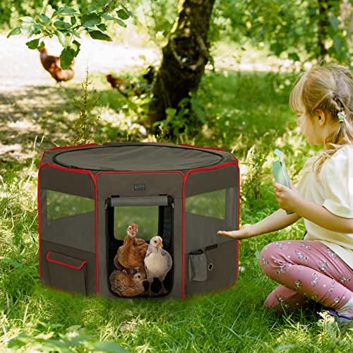 Petsfit Pet Playpen para cães gatos coelhos patinhos de frango, com bolsos laterais e estojo de transporte, para uso/uso interno/externo,