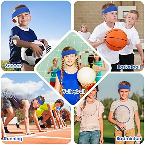 Sibba 4 PCs Função de futebol Banda da cabeça Basquete Bandas de cabelo longas Baseball Gear Gym Workout Black White Sweet Bands Excunhando ioga Athletic Bandana Mulheres homens homens Masculino Acessórios ao ar livre