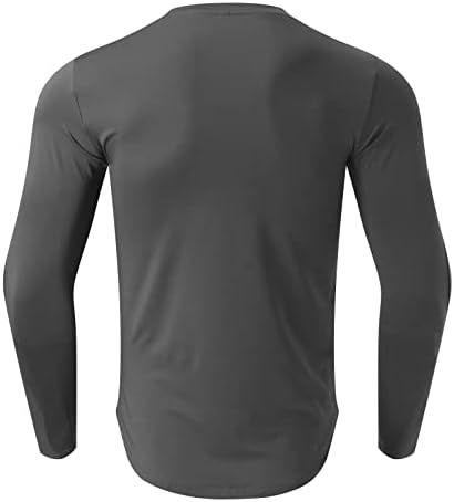 Dsodan Men Workout Compressão T-shirts de manga longa Músculo Slim Fit Secy Secying Bottoming Tops elásticos Athletic