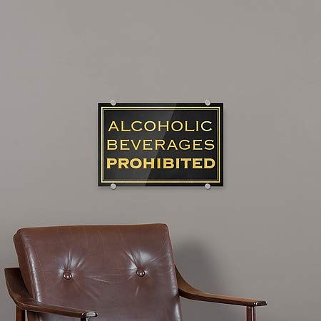CGSignLab | Bebidas alcoólicas proibidas -clássicas Premium Acrílico Premium Sign | 18 x12