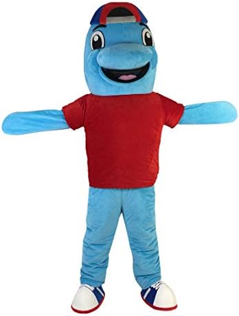 Mascote de fantasia de cartoon de golfinhos azuis esportivo para cosplay de animais adultos