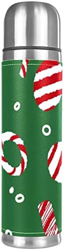 A vácuo de couro inoxidável a vácuo caneca isolada Christmas Candy Thermos Bottle para bebidas quentes e frias crianças