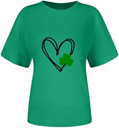 Mulheres Shamrock Lucky T-shirts Irish Festival Holiday Tee Tops