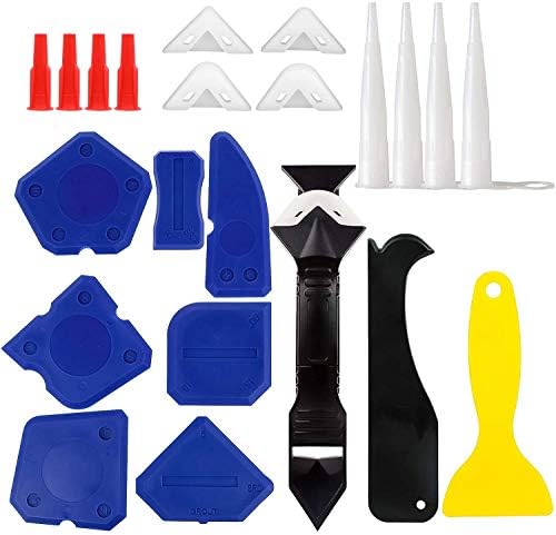 Kit de ferramentas de calafetagem de 23pcs, kit de ferramentas de silicone vipith com ferramenta de acabamento de selante de removedor de calafeta